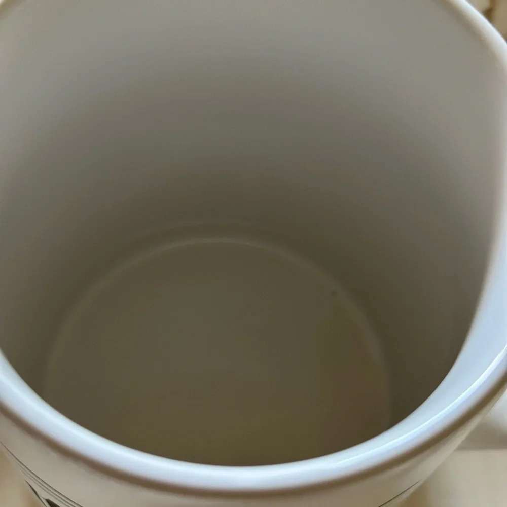 Large White‎ Ceramic Mug with Black Text